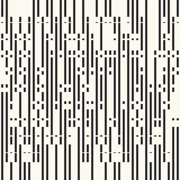 Monochrome Irregularly Dashed and Striped Pattern Stock Illustration