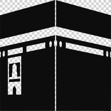 Monochrome Kaaba Vector Icon for Islamic Travel Stock Illustration