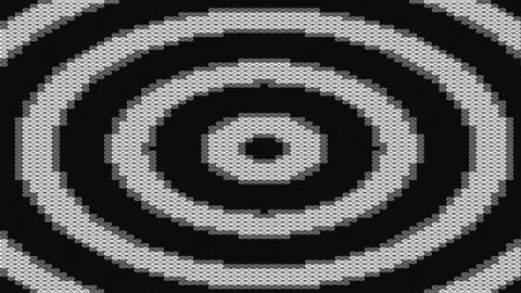 Monochrome Kinetic Concentric Ripple Interference Pattern Stock Footage 341609008