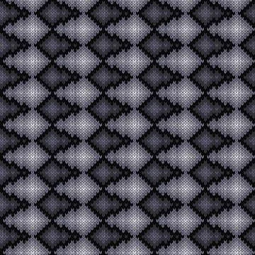 Monochrome knitted seamless pattern Stock Illustration