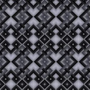 Monochrome knitted seamless pattern Stock Illustration