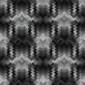 Monochrome knitted seamless pattern Stock Illustration