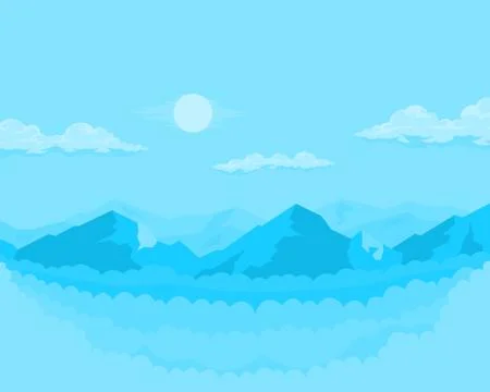 Monochrome landscape with mountains Stock Illustration