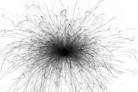 Monochrome layer of explosion, black on white sparks. Fireworks abstractio... Stock-Fotos