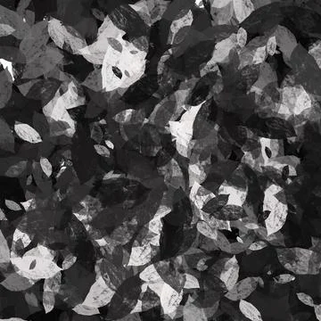 Monochrome Layered Leaf Texture Pattern Background Illustrazione stock
