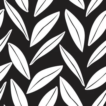 Monochrome Leaf seamless pattern design Stockillustratie