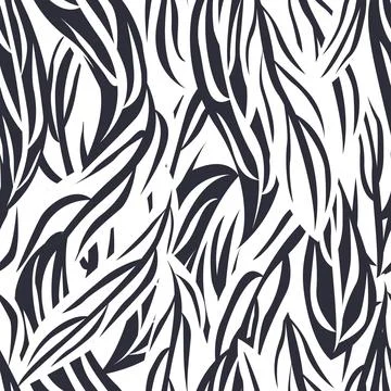 Monochrome Leaf Seamless Pattern Design Stockillustratie