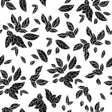 Monochrome leaves Stock Illustration