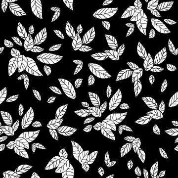 Monochrome leaves pattern Stock Illustration