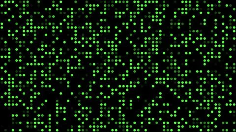 Monochrome LED dot grid background green Stock Illustration
