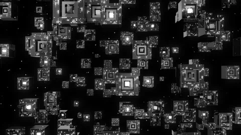 Monochrome LED Pixels Stock Footage 227952162