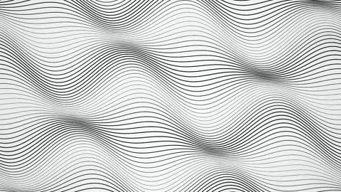 Monochrome line pattern undulating optical illusion seamless loop Stock Footage 347972869