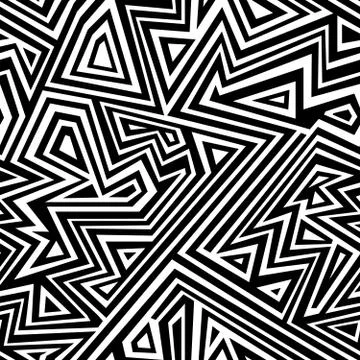 Monochrome line seamless pattern. Stock Illustration