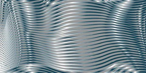 Monochrome linear gradient background with effect of crumpled curved surface. Stock Illustration