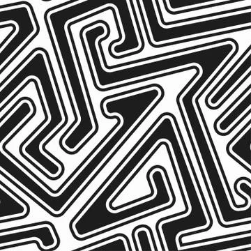 Monochrome lines seamless pattern Stock Illustration