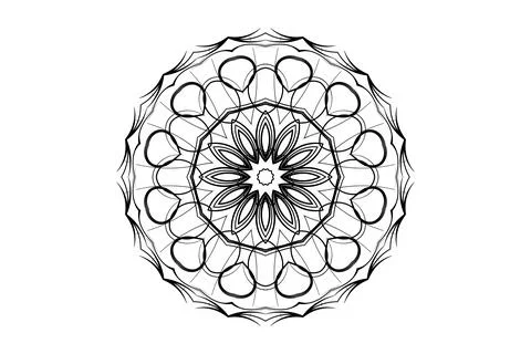 Monochrome Mandala Balanced Circular Design 스톡 일러스트