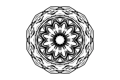 Monochrome Mandala Balanced Circular Design 스톡 일러스트