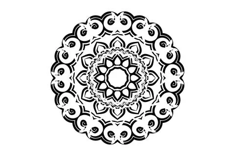 Monochrome Mandala Balanced Circular Design Stock Illustration
