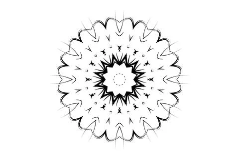 Monochrome Mandala Circular Pattern Design Иллюстрация