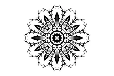 Monochrome Mandala Circular Pattern Design Иллюстрация