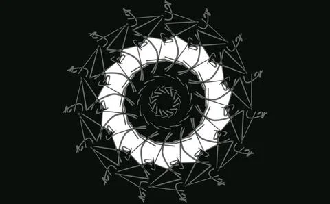 Monochrome Mandala Geometric Composition 스톡 일러스트