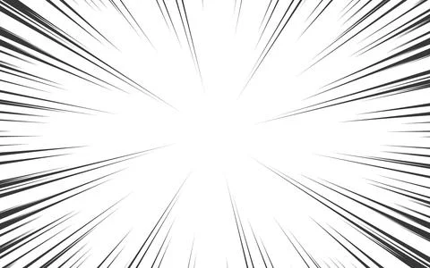 Monochrome manga comic effect. White explosive lines on black backdrop Stock Illustration