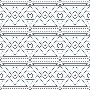 Monochrome marking geometric seamless pattern Stock Illustration