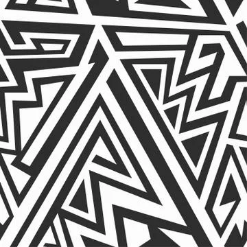 Monochrome maze patern Stock Illustration