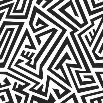 Monochrome maze seamless pattern 스톡 일러스트