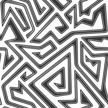 Monochrome maze seamless pattern Stock Illustration