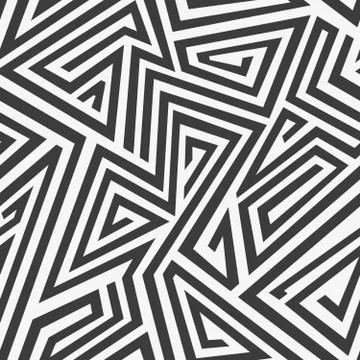 Monochrome maze seamless pattern. Stock Illustration