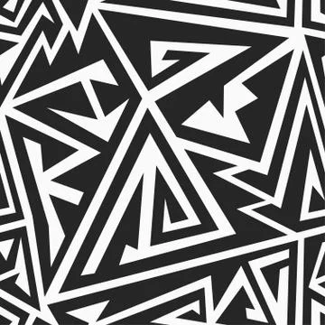 Monochrome maze seamless pattern Illustrazione stock