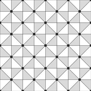 Monochrome mesh seamless pattern tiles triangular shape geometric correct ord Stock Illustration