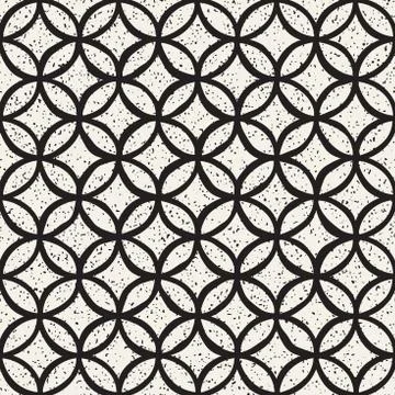 Monochrome minimalistic seamless pattern with circles. Simple hand drawn texture 스톡 일러스트