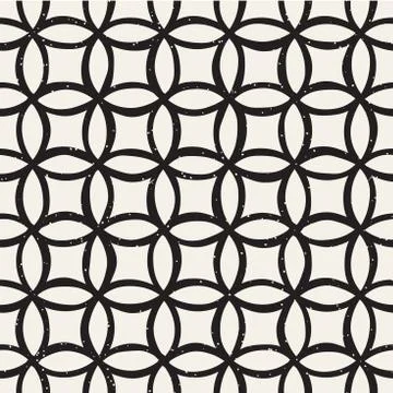 Monochrome minimalistic seamless pattern with circles. Simple hand drawn texture イラスト素材