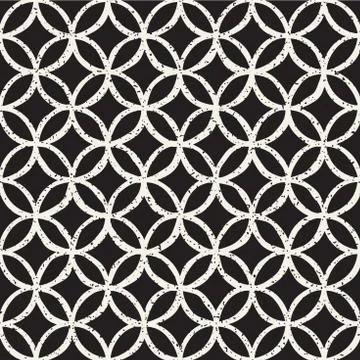 Monochrome minimalistic seamless pattern with circles. Simple hand drawn texture Stock Illustration