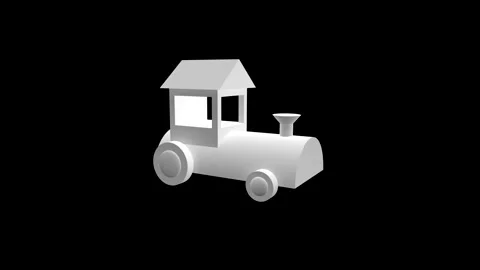 Monochrome Minimalistic Train Model Design on Black Background Vídeos de archivo 341921552