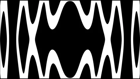 Monochrome mirrored wave patterns distorting in a high speed optical loop Vídeos de archivo 332736536