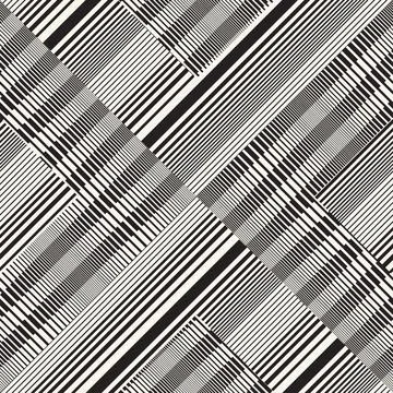 Monochrome Moiré Effect Textured Broken Striped Pattern Stock Illustration
