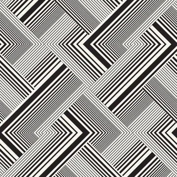 Monochrome Moiré Effect Textured Interlacing Striped Pattern Stock Illustration