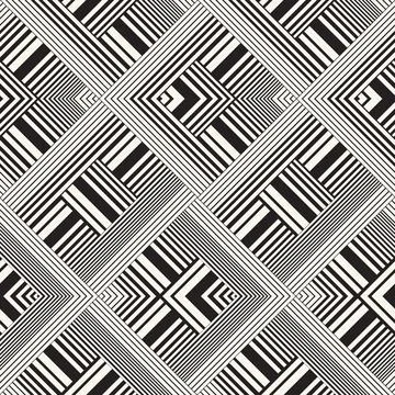 Monochrome Moiré Effect Textured Interlacing Striped Pattern Stock Illustration