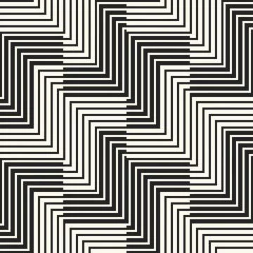 Monochrome Moiré Effect Textured Zigzag Pattern Stock Illustration