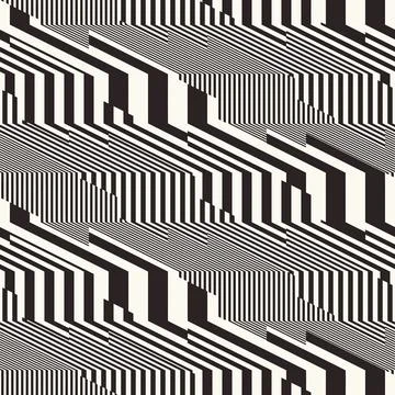 Monochrome Moiré Effect Textured Zigzag Pattern 스톡 일러스트