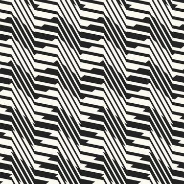 Monochrome Moiré Effect Textured Zigzag Pattern Illustrazione stock
