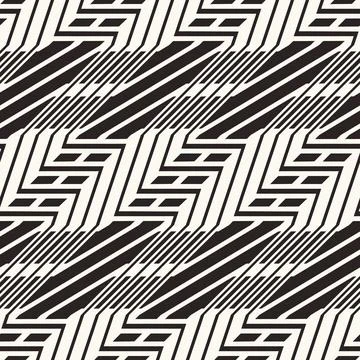 Monochrome Moiré Effect Textured Zigzag Pattern Stock Illustration