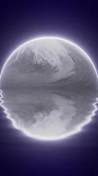 Monochrome ocean wave inside glowing half sphere, surreal abstract seascape.. Stock Illustration