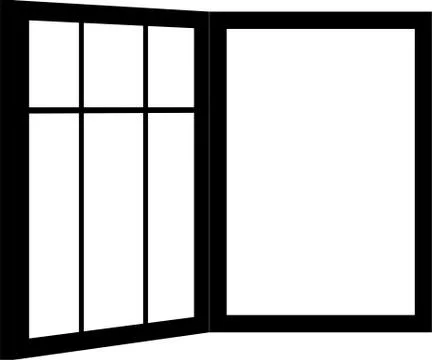 Monochrome Open window frame Ilustración de archivo