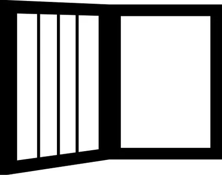 Monochrome Open window frame Ilustración de archivo