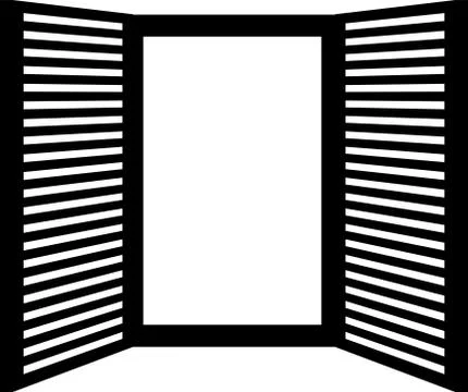 Monochrome Open window frame Ilustración de archivo