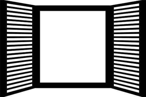 Monochrome Open window frame Stock Illustration